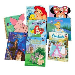 Lot of 8 young readers Disney books - Piglet, Little Mermaid, Cinderella, Minnie